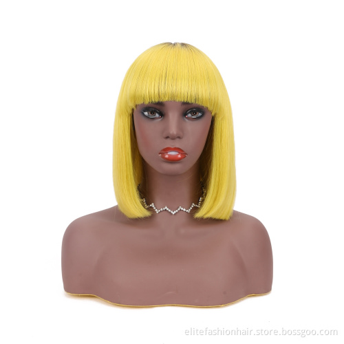 wholesale short straight wigs human hair full Machine Made Bob wigs for black woman virgin brazilian human hair Bob wigs